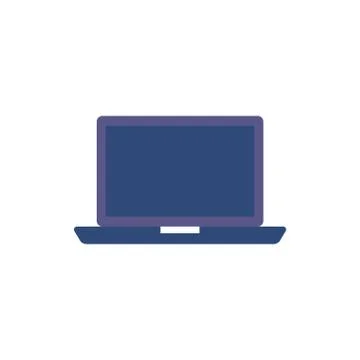 Laptop computer flat style icon Stock Illustration