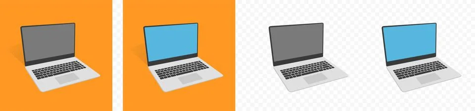 Laptop computer flat vector design.  Notebook computer icon illustration Stock Illustration