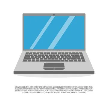 Laptop Computer Flat Vector 스톡 일러스트