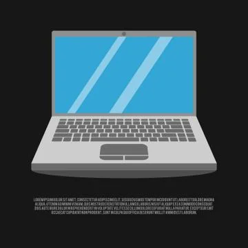 Laptop Computer Flat Vector 스톡 일러스트