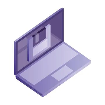 Laptop computer floppy backup data network Illustrazione stock