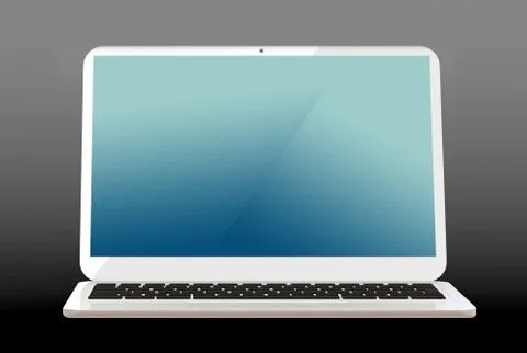Laptop computer front view Stock Illustration
