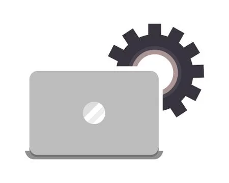Laptop computer gear work device イラスト素材