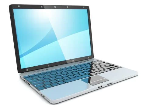 Laptop, computer-generated image (done in 3d) Stock Illustration