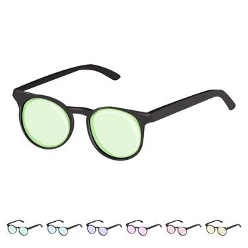 Laptop computer glasses cartoon vector graphic Stock Illustration