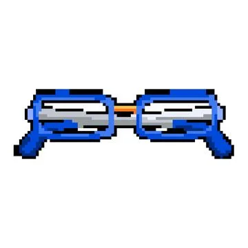 Laptop computer glasses pixel art vector illustration 库存插图