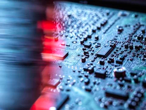 Laptop computer hardware, A computer virus attacking and erasing the hardware of 스톡 사진