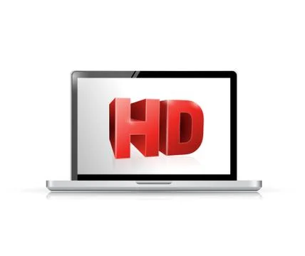 Laptop computer. with a hd screen. illustration Stock Illustration