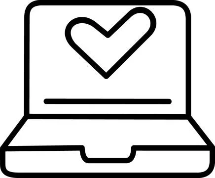 Laptop Computer With Heart On Screen Stockillustratie