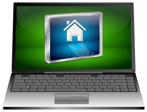 Laptop computer with Home Button Illustrazione stock