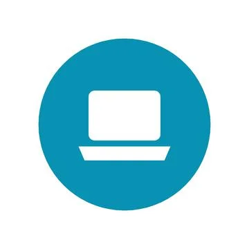 Laptop Computer Icon Color Circle Button Business Finance Symbol Vector Stock-Illustration