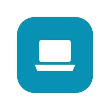Laptop Computer Icon Color Rounded Square Button Business Finance Symbol Vector Stock-Illustration