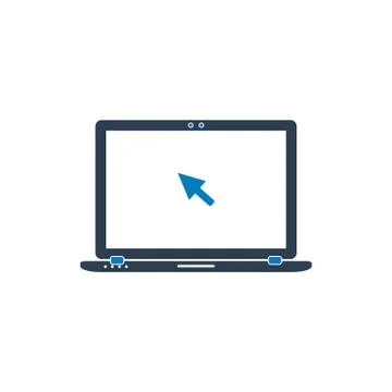 Laptop Computer Icon. Flat style vector EPS. Stock Illustration