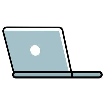 Laptop Computer Icon Flat Vector Illustration for Business and Technology Illustrazione stock