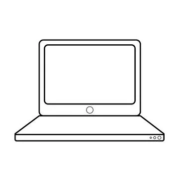 Laptop computer icon image 库存插图
