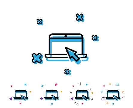 Laptop computer icon. Notebook sign. Illustrazione stock