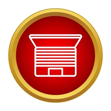 Laptop computer icon in red circle button Illustrazione stock
