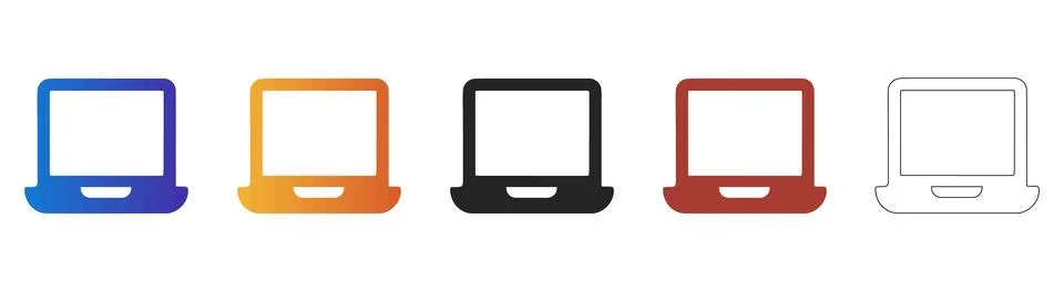 Laptop computer icon for technology and remote work concepts Stockillustratie