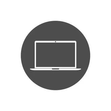 Laptop Computer Icon. Vector illustration, flat design. Stock Illustration