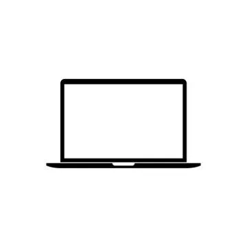 Laptop Computer Icon. Vector illustration, flat design. Stock Illustration