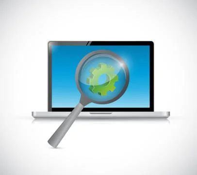 Laptop computer industry research concept i Stock Illustration