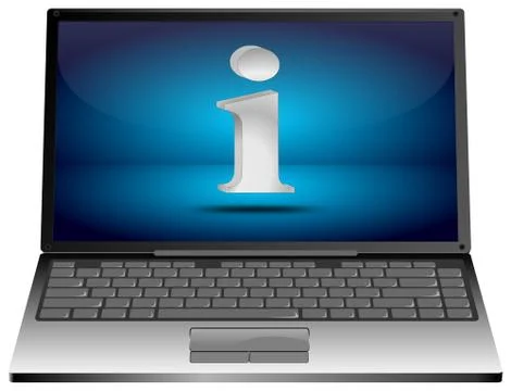 Laptop computer with Information Symbol Stock Illustration
