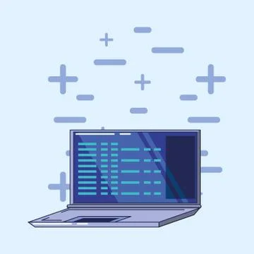 Laptop computer isolated icon Illustrazione stock