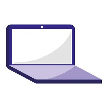 Laptop computer isolated icon Stock Illustration