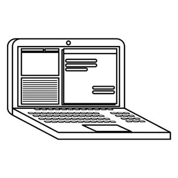 Laptop computer isolated icon Stock Illustration