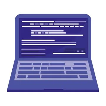 Laptop computer isolated icon Illustrazione stock