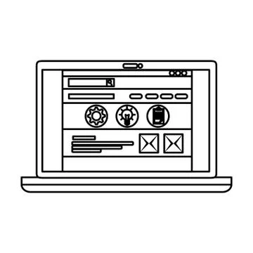 Laptop computer isolated icon Stock Illustration