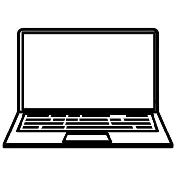 Laptop computer isolated icon Stock Illustration