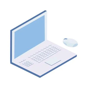 Laptop computer isolated icon Stock Illustration