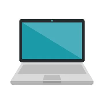 Laptop computer isolated icon Stock Illustration