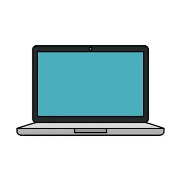 Laptop computer isolated icon Illustrazione stock