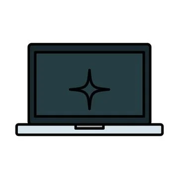 Laptop computer isolated icon Illustrazione stock