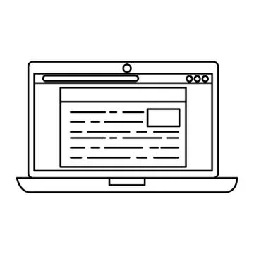 Laptop computer isolated icon Stock Illustration