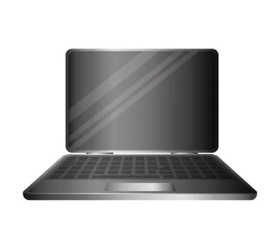 Laptop computer isolated icon Stock Illustration