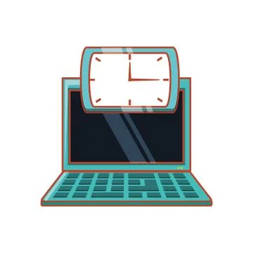 Laptop computer isolated icon Illustrazione stock
