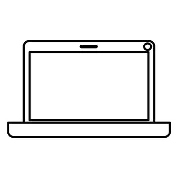 Laptop computer isolated icon Stock Illustration