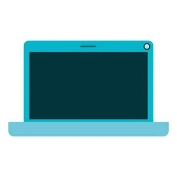 Laptop computer isolated icon Stock Illustration