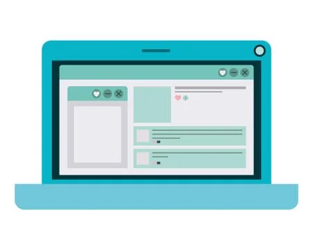 Laptop computer isolated icon Stock Illustration