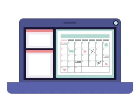 Laptop computer isolated icon Stock Illustration