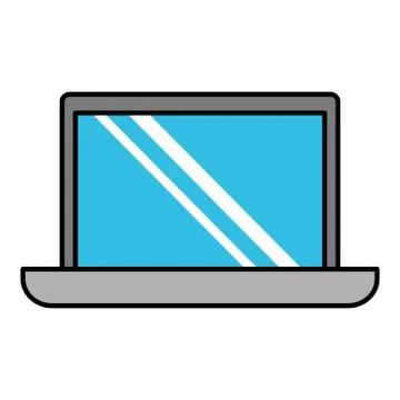 Laptop computer isolated icon Stock Illustration