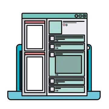 Laptop computer isolated icon Stock Illustration