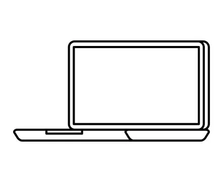 Laptop computer isolated icon Stock Illustration