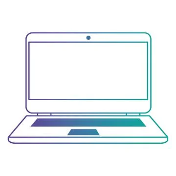 Laptop computer isolated icon Illustrazione stock