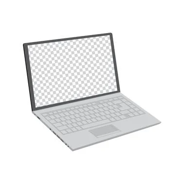 Laptop computer isolated mockup template Stock Illustration