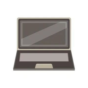 Laptop computer isolated screen icon blank background white vector Illustrazione stock