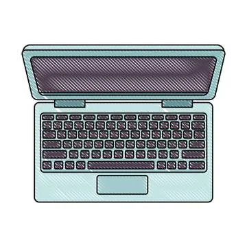 Laptop computer isolated scribble 스톡 일러스트